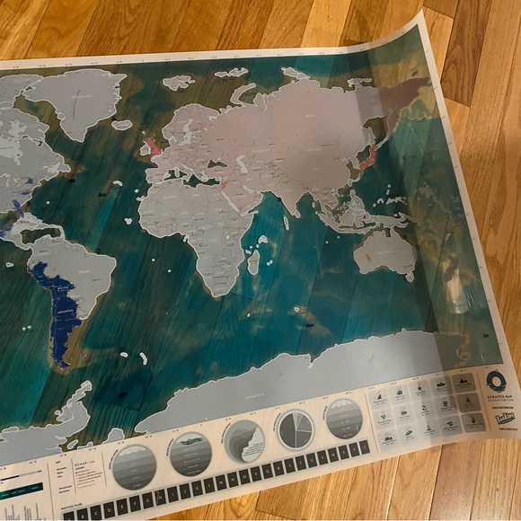 Luckies of London Ltd Store
Large World Ocean Scratch Map – Personalized World - Picture 8 of 9